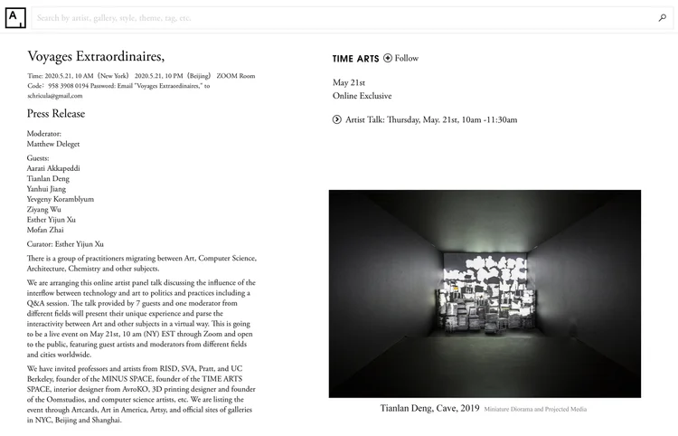 Artsy, Time Arts Gallery /June 2020